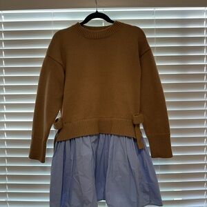 English Factory 
SIDE TIE MIXED MEDIA MINI DRESS